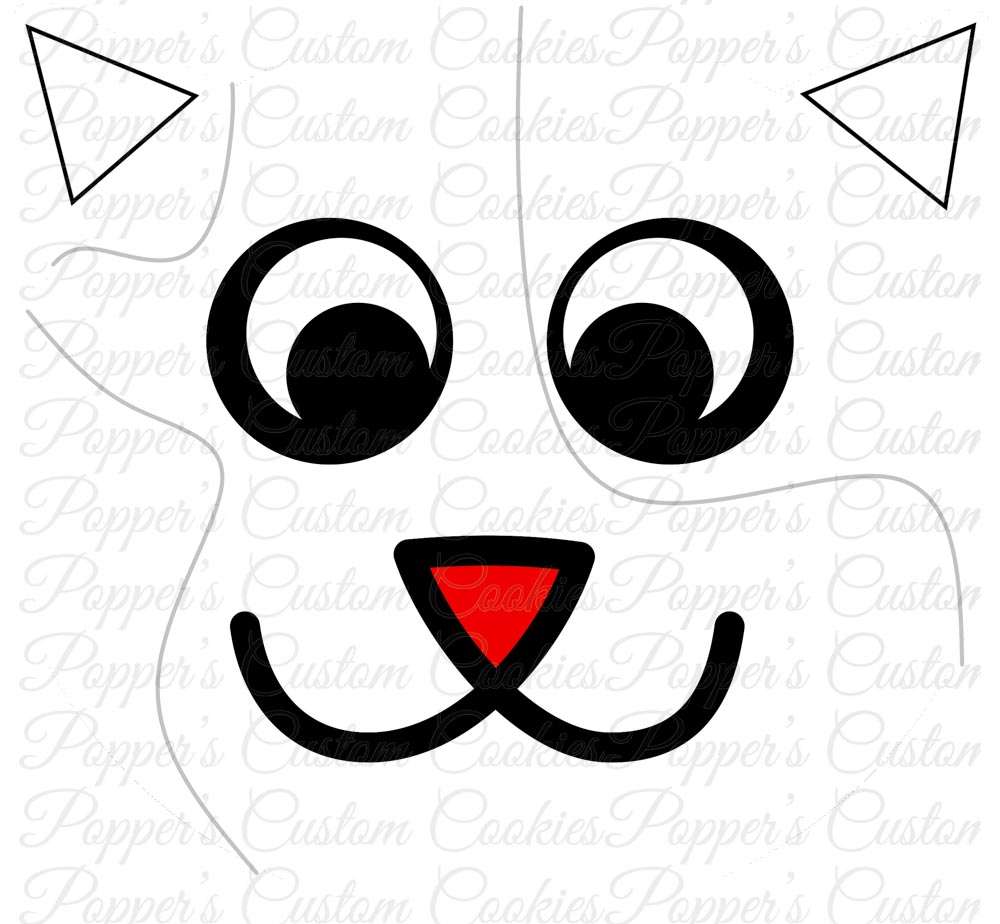 Cat, DYO Template, Large Eyes, Lines (v1 Markings) – The Design Studio ...