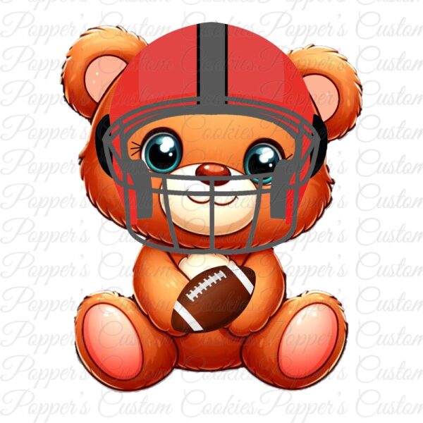 Bear, Football, Red Helmet