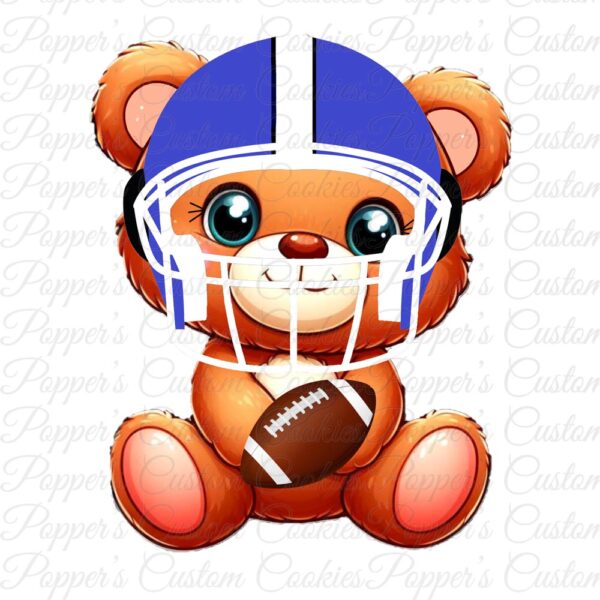 Bear, Football, Blue Helmet