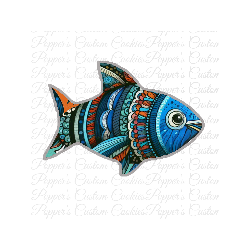 Fish, AC, Single Fin, Multi-Color – The Design Studio for Kelly Cookie Co.