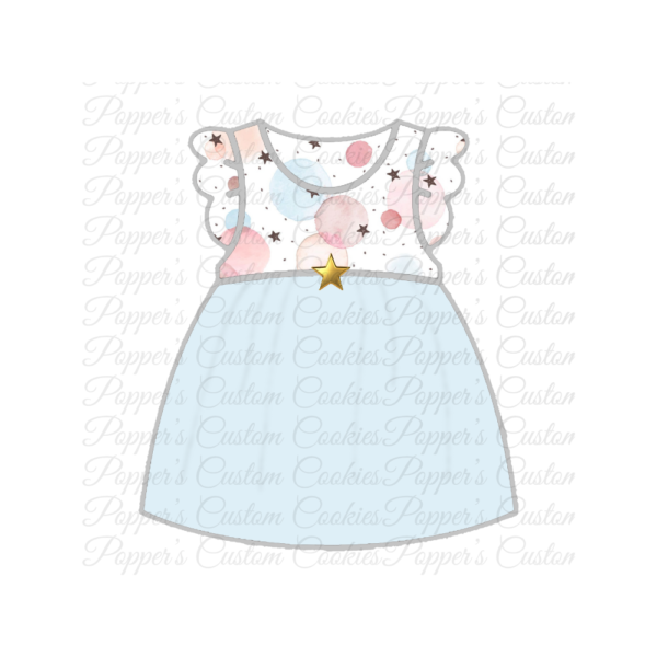 Girl’s Dress, Light Blue Star