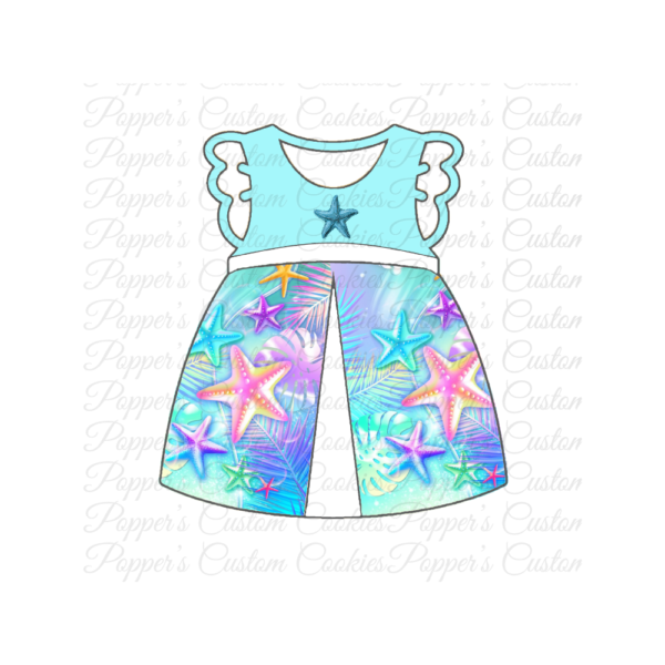 Girl’s Dress, Multi-Color Starfish