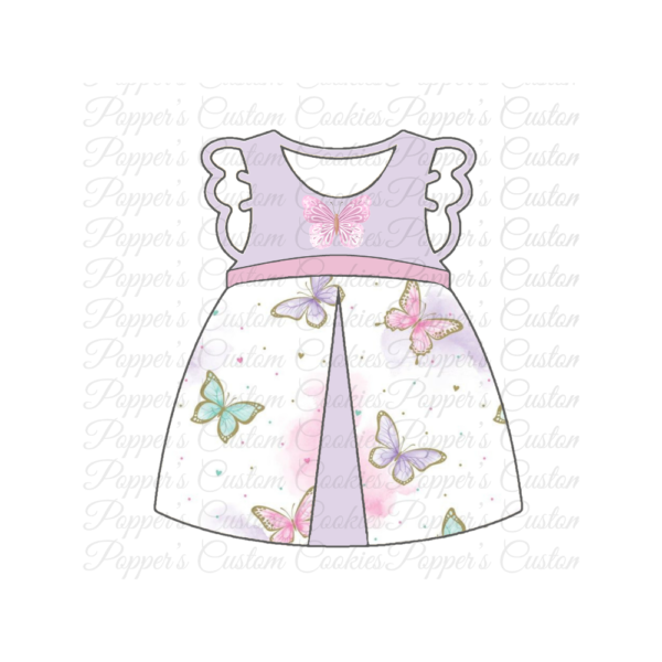 Girl’s Dress, Pastel Butterflies