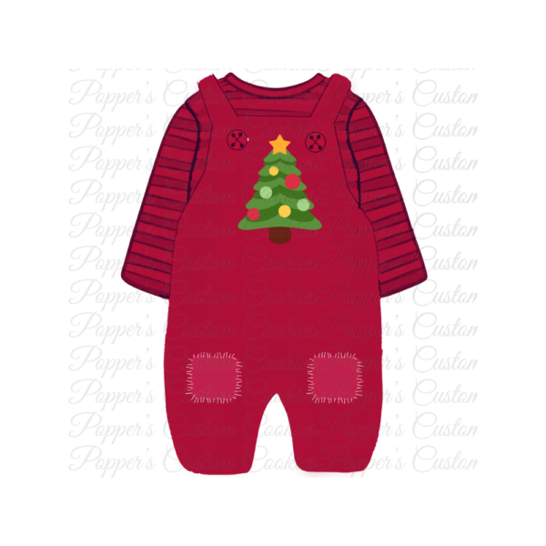 Romper, Boys, Red Christmas Tree