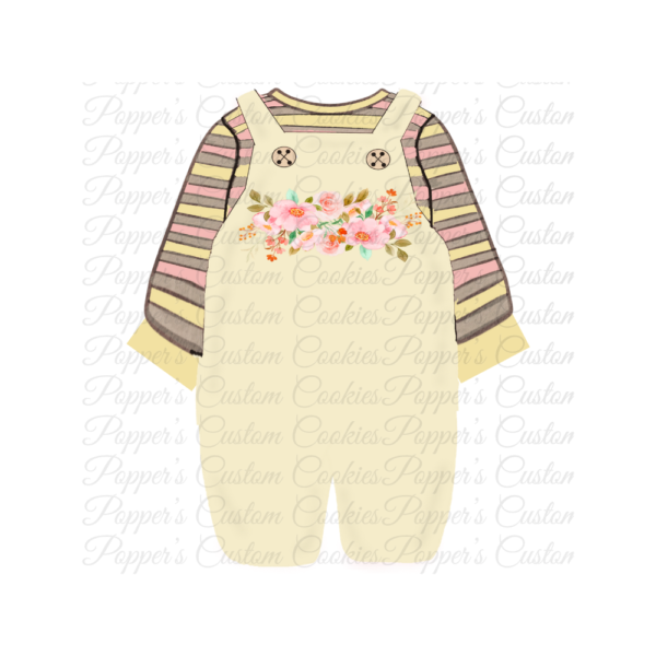 Romper, Girl's, Pale Yellow, Flowers