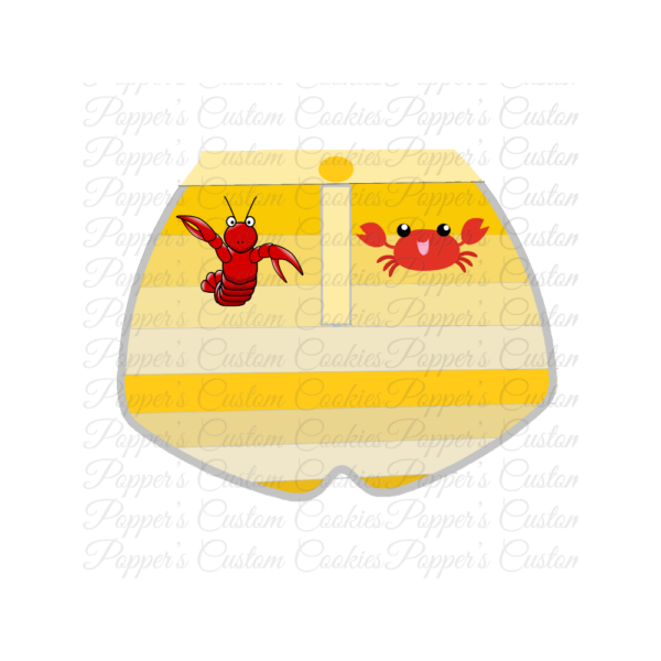 Kid's Short Swim Trunks, Yellow, Crabby