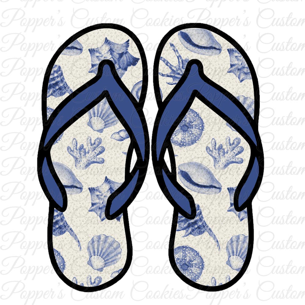 Flip Flop Blue Shells The Design Studio For Kelly Cookie Co flip-flop-blue-shells-the-design-studio-for-kelly-cookie-co
