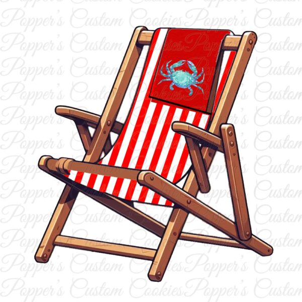 Beach Chair, Crab, Red Striped