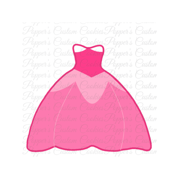 Dress, Princess, Pink and White