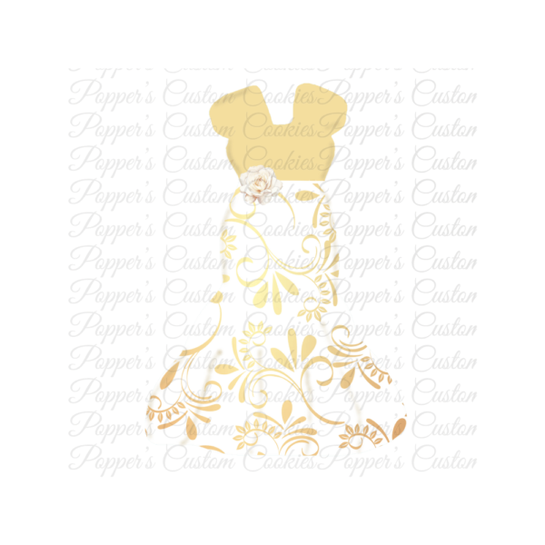 Dress, Evening Gown, Gold White