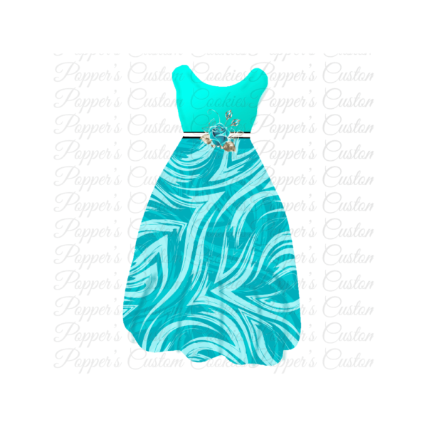 Dress, Formal, Turquoise Rose