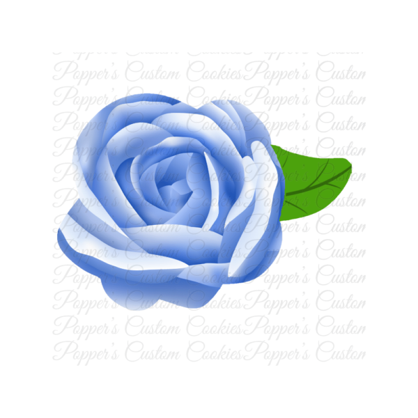 Floral, AC, Rose, One Leaf, Light Blue