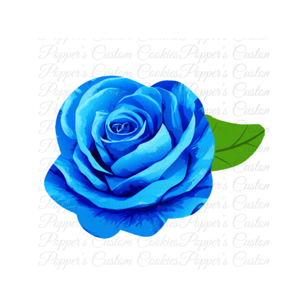 Floral, AC, Rose, One Leaf, Blue