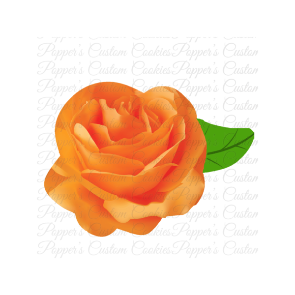 Floral, AC, Rose, One Leaf, Orange