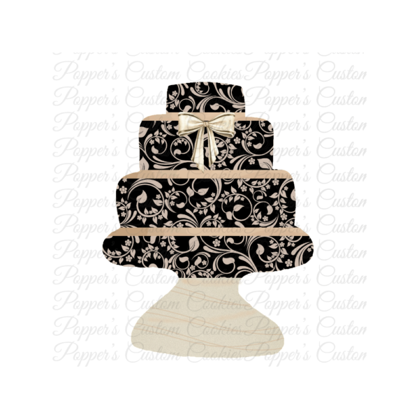 3 Layer Cake, Stand, AC, Tan Black & Gold