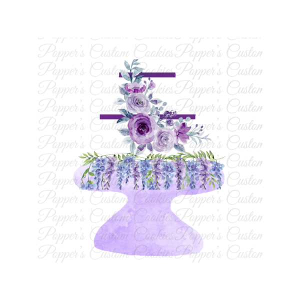 3 Layer Cake, Stand, AC, White & Purple