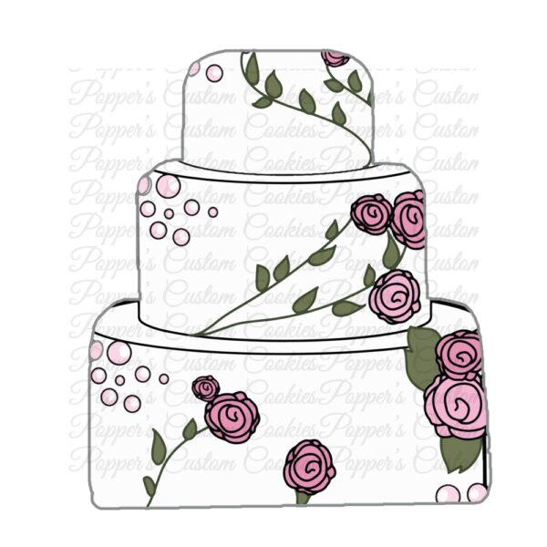 3 Layer Cake, AC, Wedding, Rose