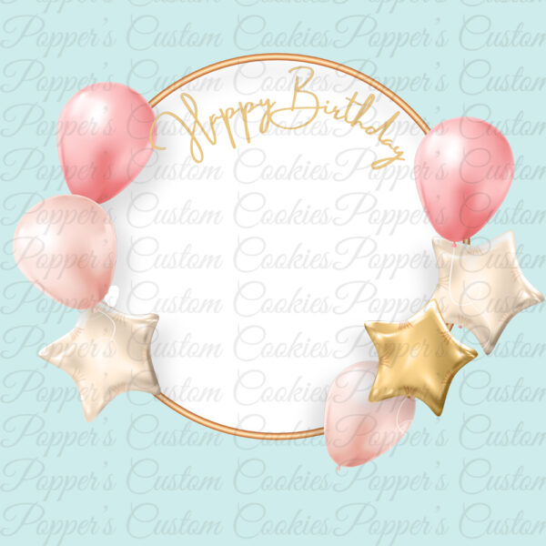 Birthday Card, Pink & Gold, Magic Template