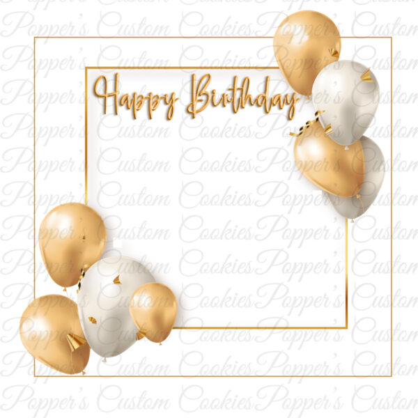 Birthday Card, Gold & White, Magic Template