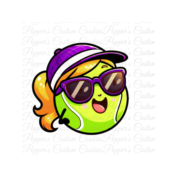 Tennis Ball, Girl Purple Hat, Ponytail