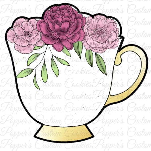 Teacup, Floral, Purple