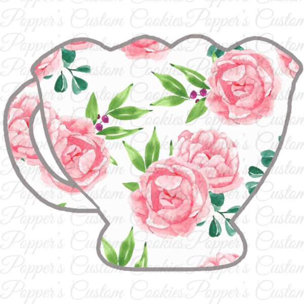 Teacup, Scalloped, Rose Floral