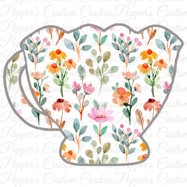 Teacup, Scalloped, Floral