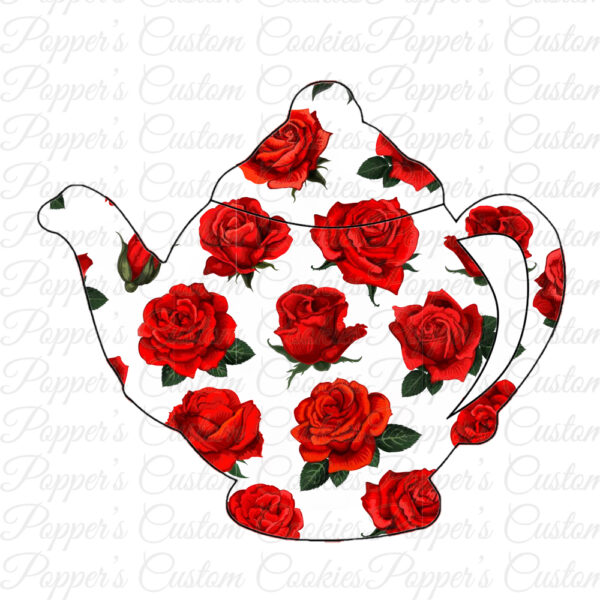 Teapot, AC, Red Rose