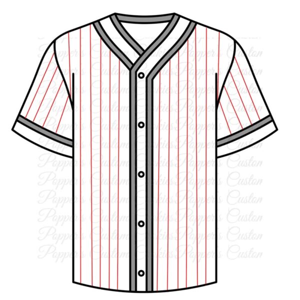 Baseball Jersey, Red Striped