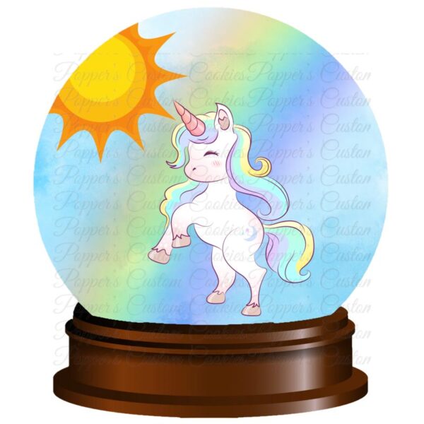 Snow Globe, Unicorn & Rainbow