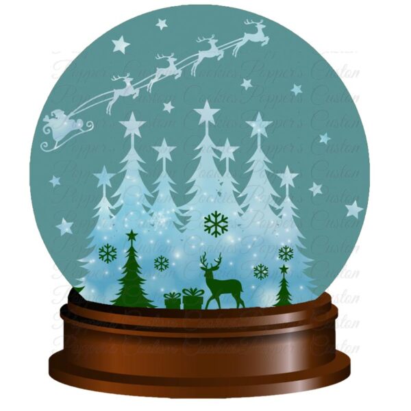 Snow Globe, Flying Santa, Forest