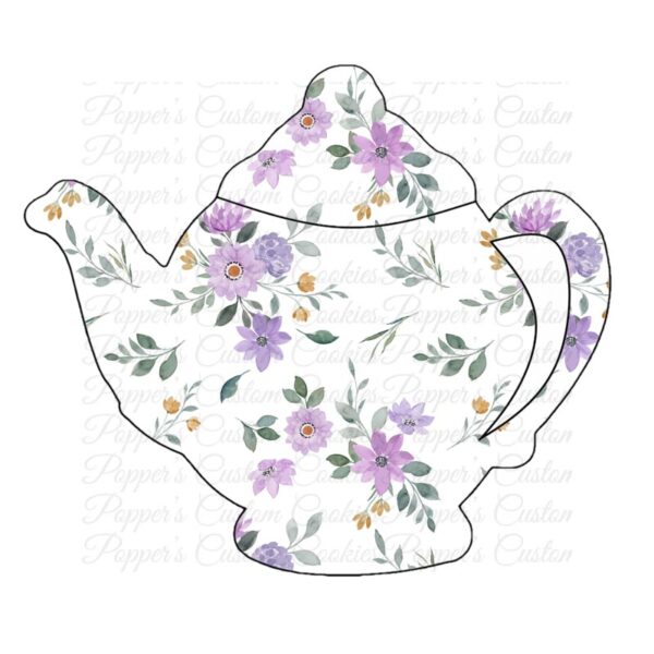 Teapot, Purple Floral