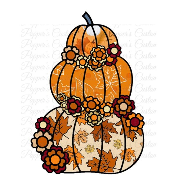 Pumpkin, Stacked & Blue Stem, Orange