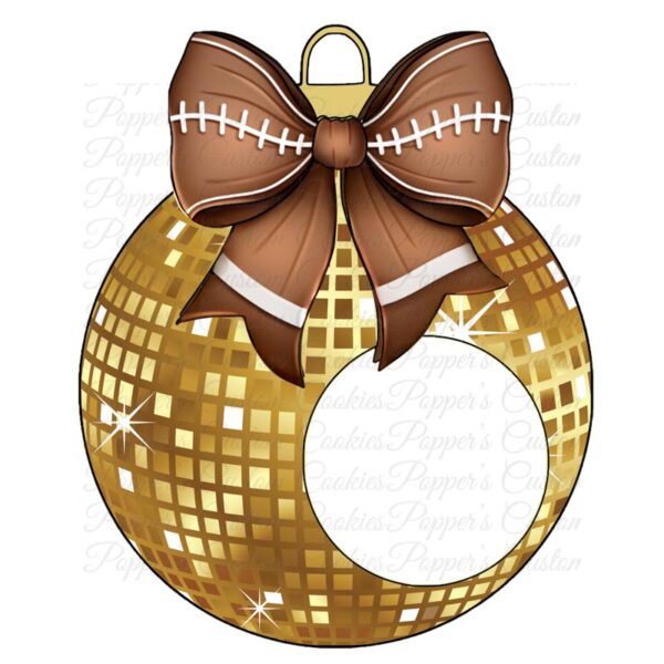 Ornament, Gold Disco Ball, Football Magic Template