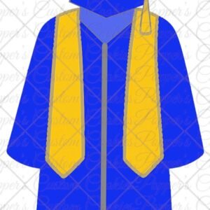 Graduation Cap & Gown, Blue