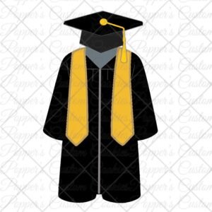 Graduation Cap & Gown, Black