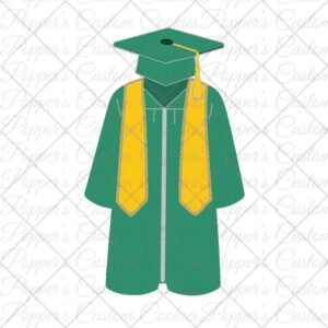 Graduation Cap & Gown, Green