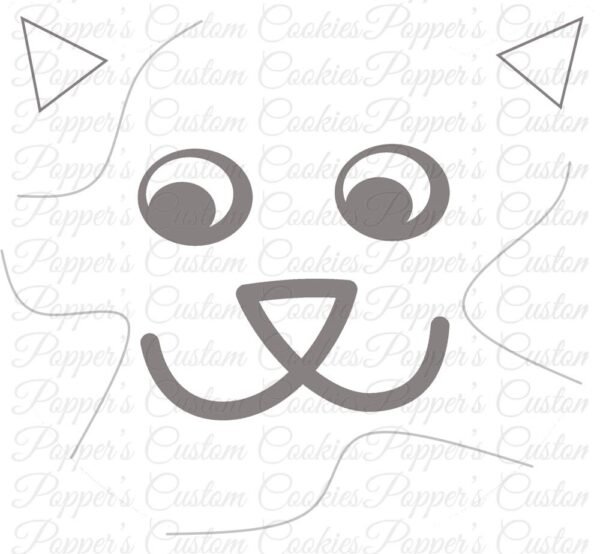 Cat, DYO Template, Small Eyes, Lines (v2 Markings)