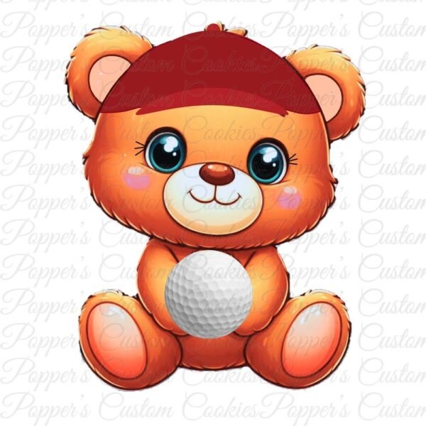 Bear, Golf, Red Visor