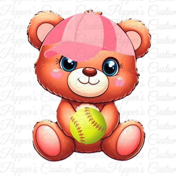 Bear, Softball, Pink Hat