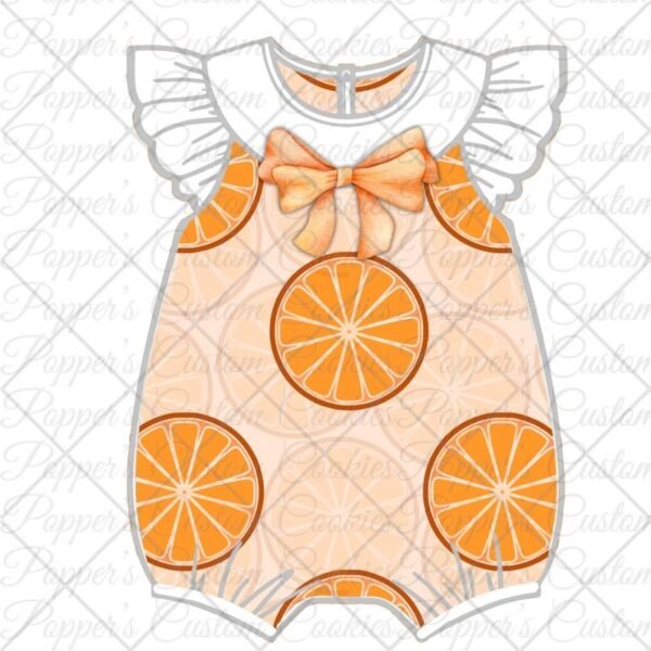 Ruffled Romper, Oranges