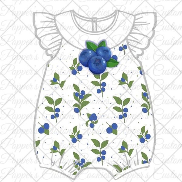 Ruffled Romper, Blueberry