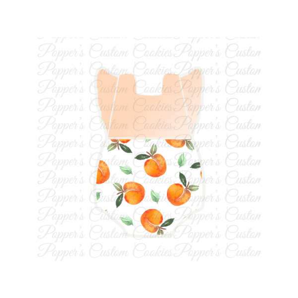Ruffled Onesie, White Peach, Peach
