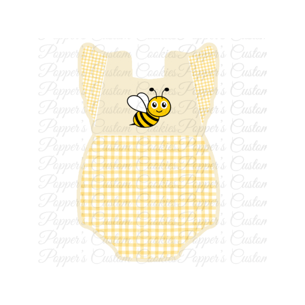 Ruffled Onesie, Bee Gingham