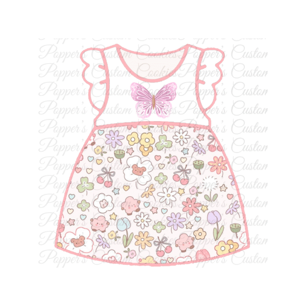 Girl’s Dress, Floral Butterfly