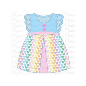 Girl’s Dress, Rainbow Hearts