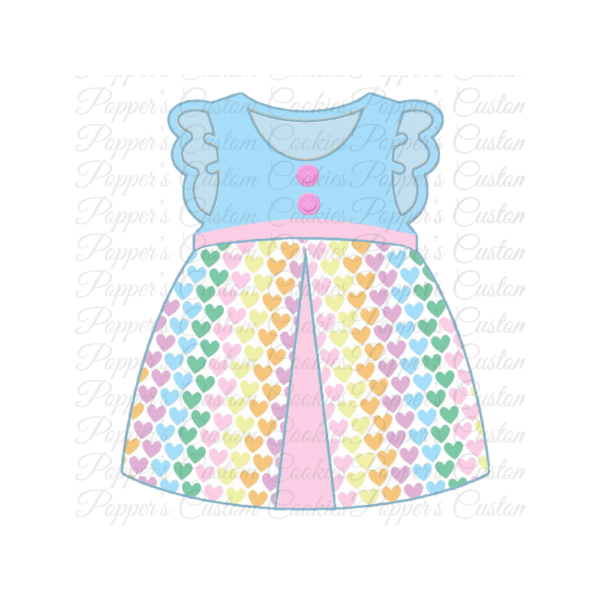 Girl’s Dress, Rainbow Hearts