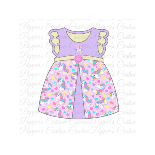 Girl’s Dress, Purple Pink Unicorn