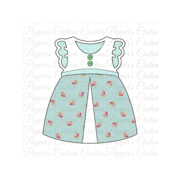 Girl’s Dress, Green Rose
