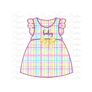 Girl’s Dress, Pastel Plaid, Baby